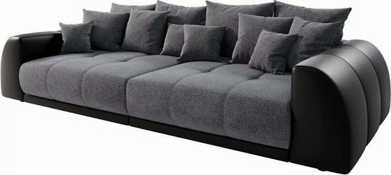 DELIFE Big-Sofa Violetta, Schwarz 310x135 cm inklusive Kissen Big-Sofa günstig online kaufen