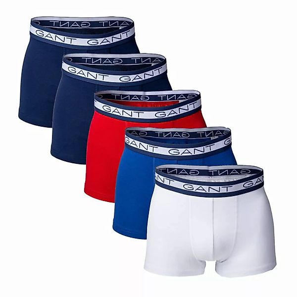 GANT Herren Boxer Shorts, 5er Pack - Basic Trunks, Cotton Stretch Blau/Weiß günstig online kaufen