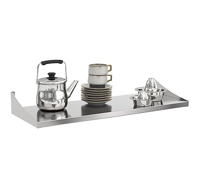 KÖNIGSPROD Wandregal Bücherregal Tellerbord Küche Edelstahl Asteria günstig online kaufen