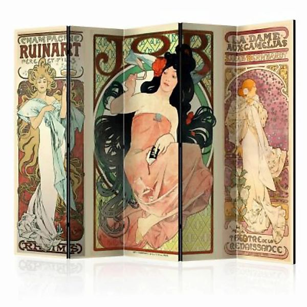 artgeist Paravent Alphonse Mucha. Women's II [Room Dividers] mehrfarbig Gr. günstig online kaufen
