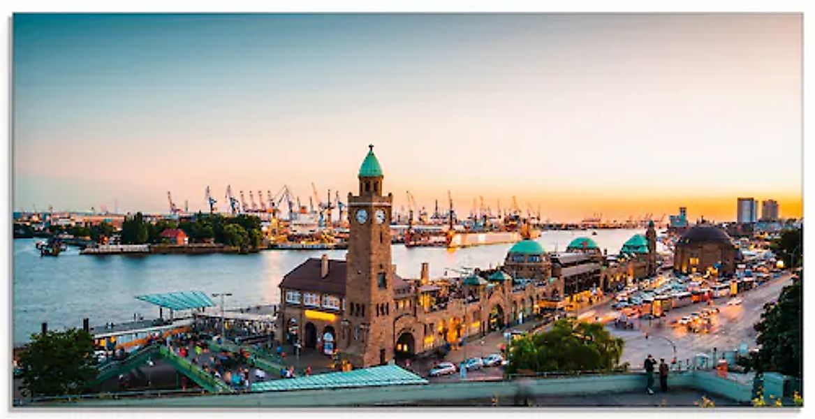 Artland Glasbild »Hamburg Hafen und Landungsbrücken« Deutschland 1 Stk. tlg günstig online kaufen