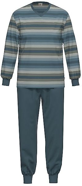 Ammann Schlafanzug Herren Pyjama mit Bündchen (2 tlg) Baumwolle günstig online kaufen