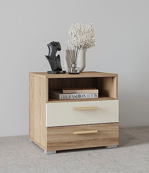 Home affaire Nachtkommode »Bitry, Breite 46 cm, moderner Nachtschrank mit 2 günstig online kaufen