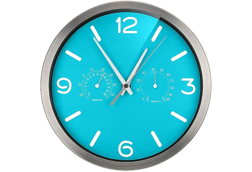 OPTUS Wanduhr MyTime ND DCF Thermo-/ Hygro- Wanduhr 25cm skyblue günstig online kaufen