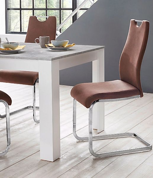 Home affaire Esszimmerstuhl "Milano", (Set), 4 St., Microfaser VINTAGE, (2 günstig online kaufen