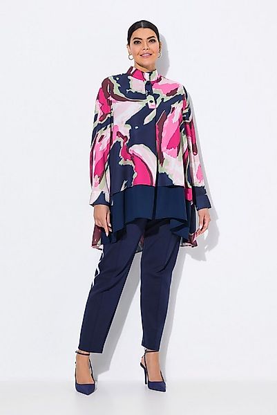 Ulla Popken Tunika Tunika A-Linie Stehkragen Zierfalte Langarm günstig online kaufen