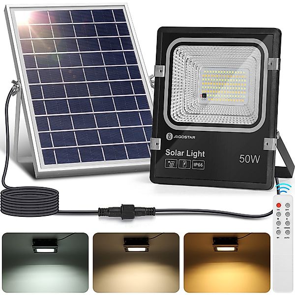 Aigostar Flutlichtstrahler Solar LED Strahler Außen,50W,Dimmbar günstig online kaufen