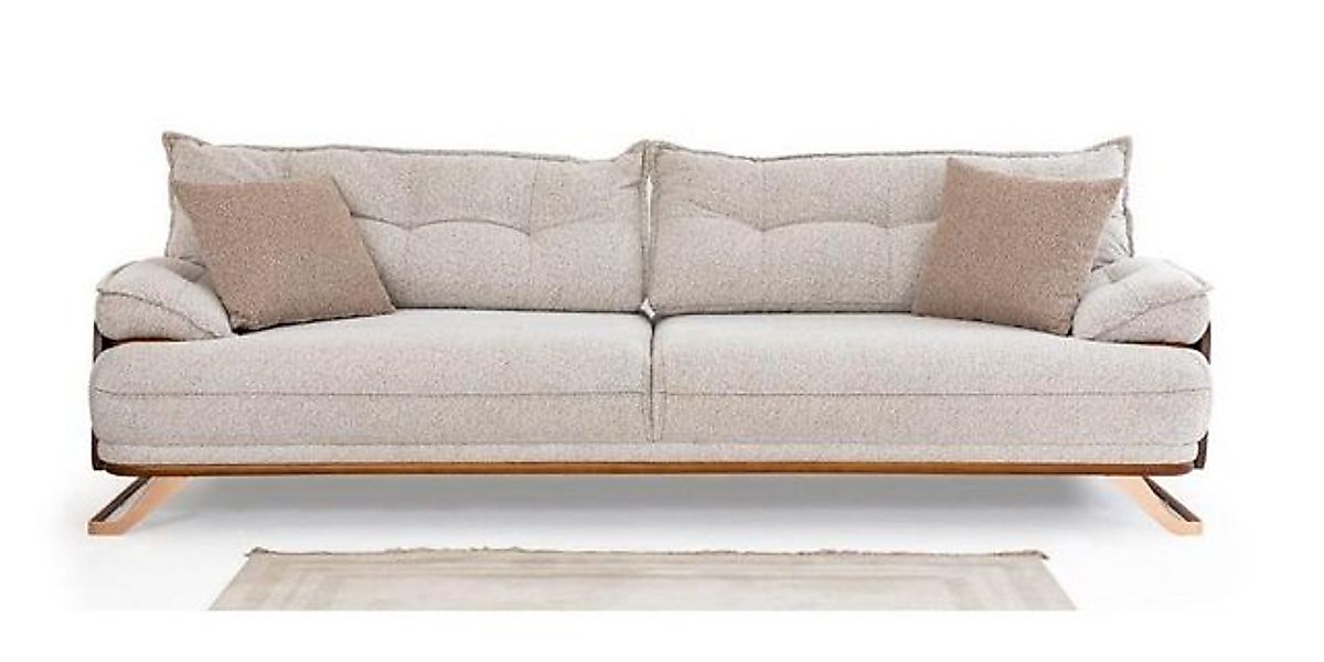 Xlmoebel Sofa Dreisitzer Sofa Sessel Couch Polstermöbel Stoffbezug Beige 3- günstig online kaufen