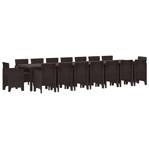 vidaXL 17-Teiliges Garten Essset Brauner Poly-Rattan 3378657 günstig online kaufen