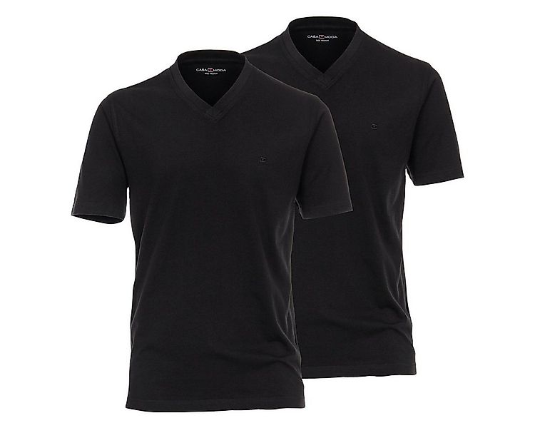 CASAMODA V-Shirt CasaModa Doppelpack V-Neck T-Shirts schwarz XXL günstig online kaufen