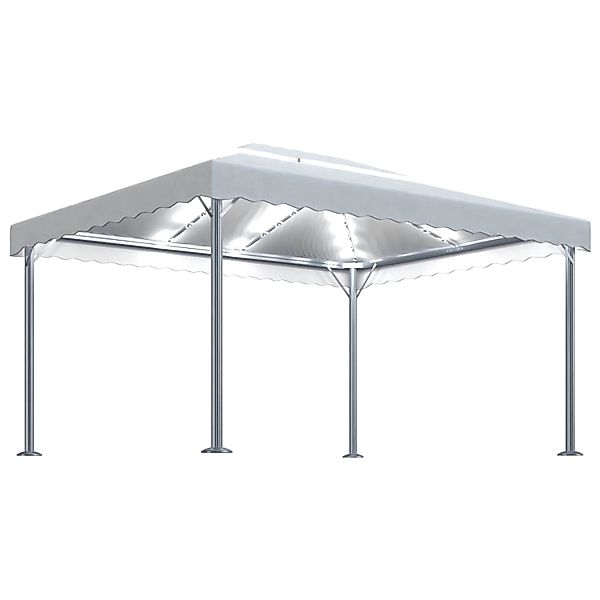 vidaXL Pavillon mit LED-Lichterkette 400x300 cm CremeWeiß Aluminium günstig online kaufen