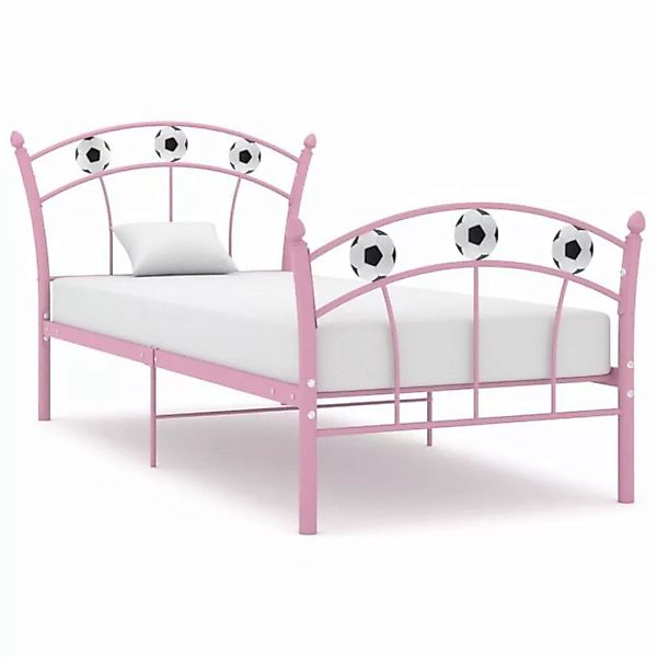 furnicato Bett Einzelbett mit Fußball-Design Rosa Metall 90x200 cm günstig online kaufen