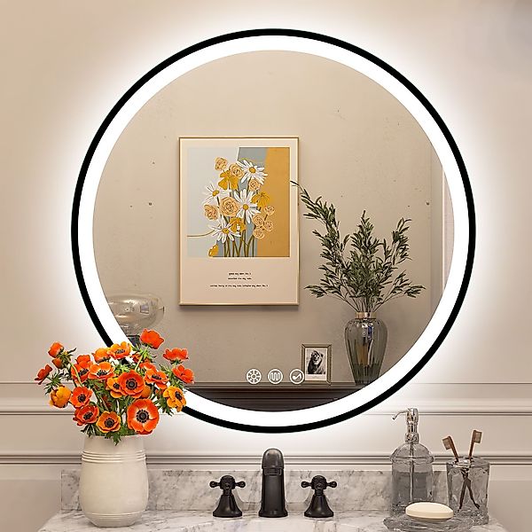 STARLEAD Badspiegel Rundspiegel 80cm, entnebelt, LED-Touch, günstig online kaufen