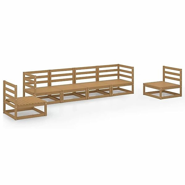 vidaXL 6-tlg Garten-Lounge-Set Honigbraun Massivholz Kiefer Modell 11 günstig online kaufen