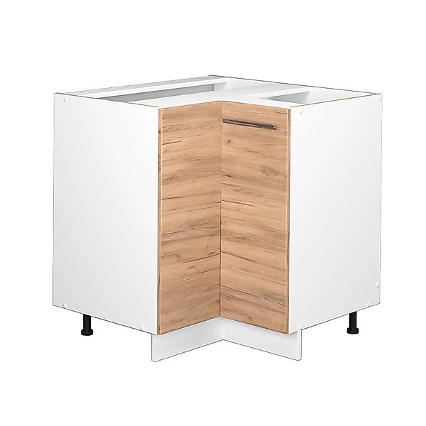 Vicco Eckunterschrank Fame-Line, Goldkraft Eiche/Weiß, 80.5 cm ohne Arbeits günstig online kaufen