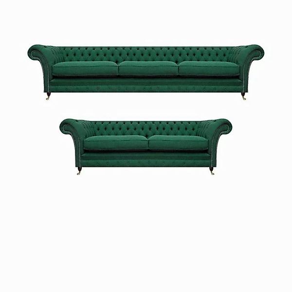 JVmoebel Chesterfield-Sofa Set Luxus Komplett 3tlg Chesterfield Polstermöbe günstig online kaufen