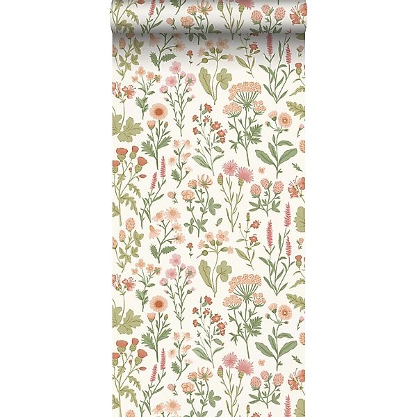 Sanders & Sanders Tapete Feldblumen Grün 50 x 900 cm günstig online kaufen