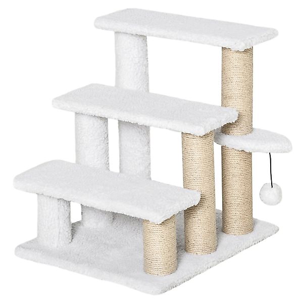 PawHut Haustiertreppe mit Kratzbaum Ball 3-Stufig 45 x 40x48cm günstig online kaufen