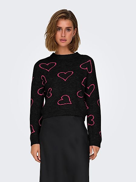 ONLY Rundhalspullover ONLHAPPIE LS HEART O-NECK günstig online kaufen