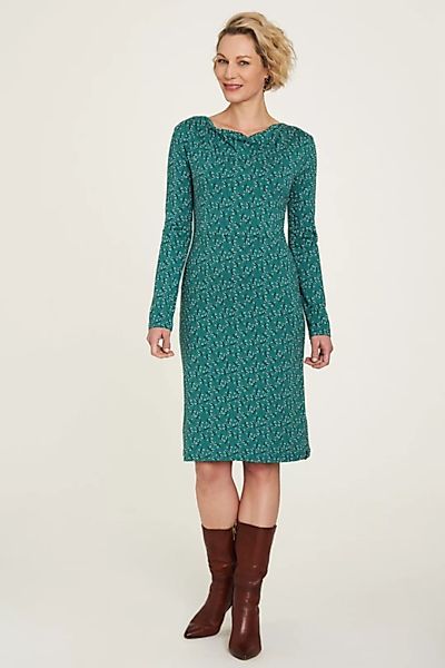 Jersey Kleid Aus Bio-baumwolle Mit Print In Grün Und Dunkelblau günstig online kaufen