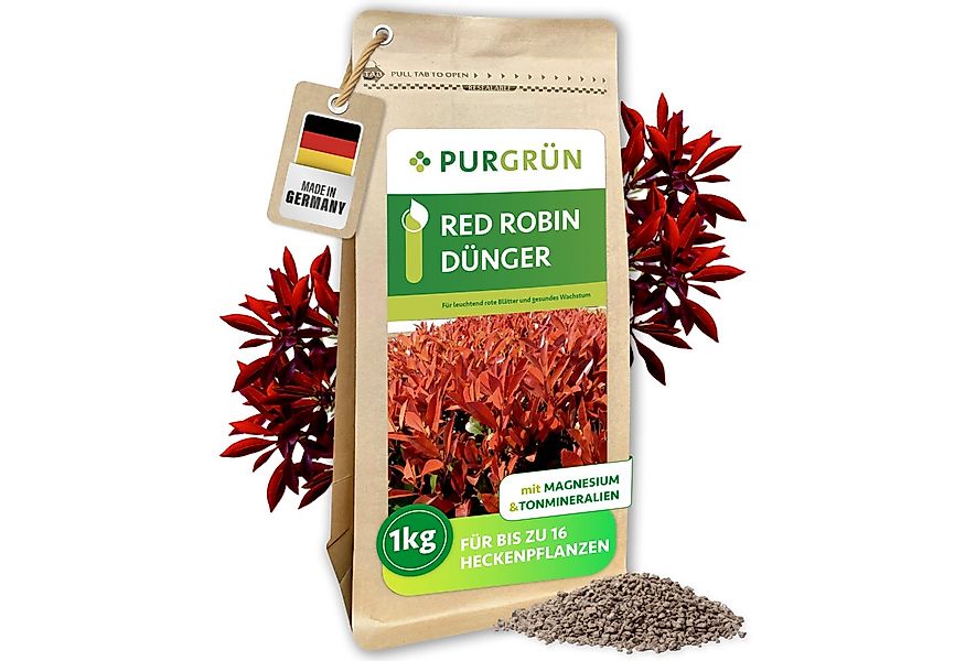 Purgrün Gartendünger Red Robin Dünger, NPK 5+4+6, für grüne Blätter, 1 kg, günstig online kaufen