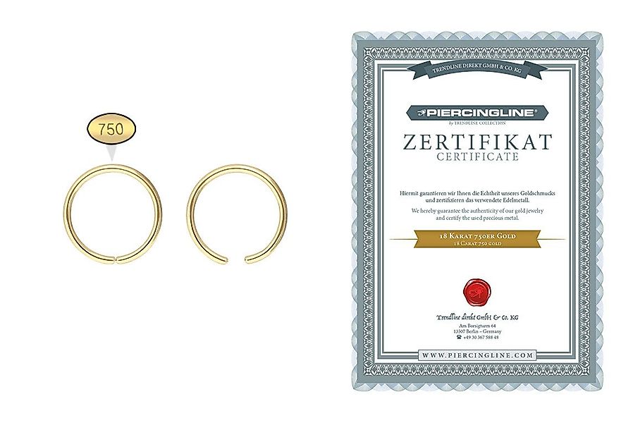 PIERCINGLINE Nasenpiercing 18 Karat Gold O-Ring - biegbar (Biege-Ringe, 1-t günstig online kaufen