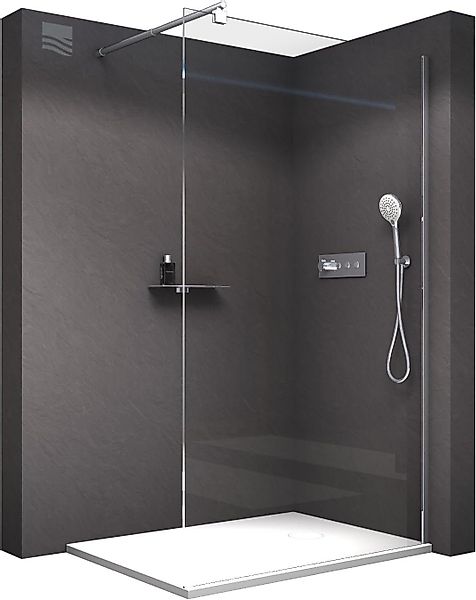 Bernstein Walk-in-Dusche EX101, Aluminium (Chrom), 8mm günstig online kaufen