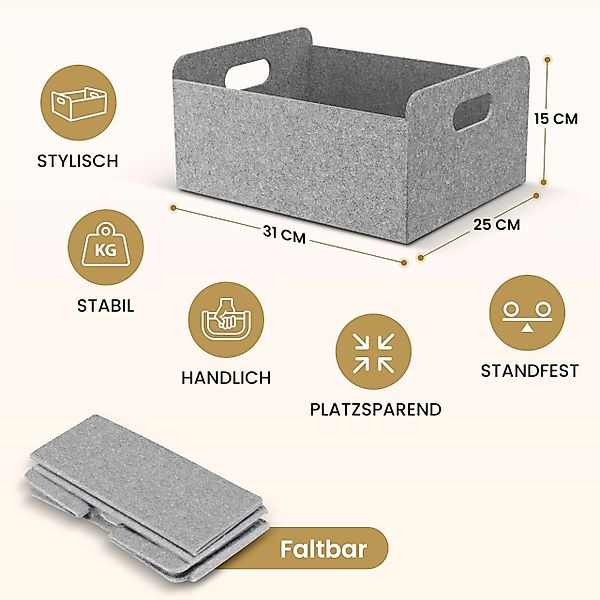 Bada Bing Aufbewahrungskorb Filzkorb Filz Aufbewahrungsbox günstig online kaufen