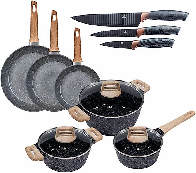 KING Topf-Set »Essential« Set, 3 Töpfe, 3 Deckel, 3 Pfannen, 3 Küchenmesser günstig online kaufen