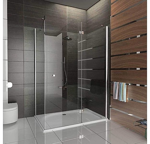 Alpenberger Eckdusche mit Nano - Duschkabine Duschabtrennung aus Glastür un günstig online kaufen