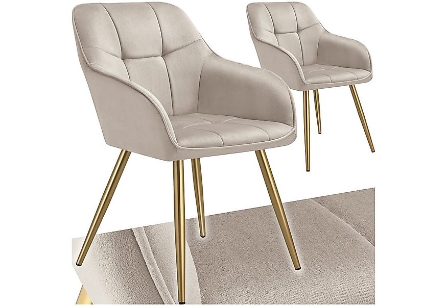 tectake Esszimmerstuhl Stuhl Marilyn, Samtoptik, gesteppt (Set, 2 St), Extr günstig online kaufen