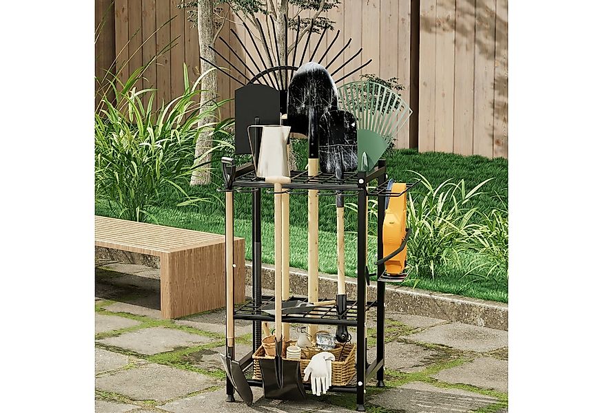 Toomoke Gartengerätehalter Gartengerätehalter mit Haken,Aufbewahrungsregal, günstig online kaufen