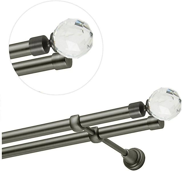 MDEKOR Gardinenstange, 2-läufig, kürzbar, Wandmontage, Gardinenstange Vorha günstig online kaufen