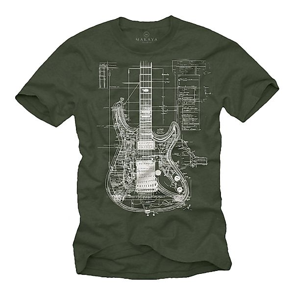 MAKAYA Print-Shirt mit Gitarrenmotiv Herren Musik günstig online kaufen