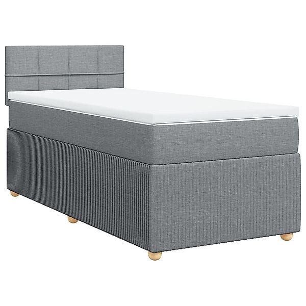 vidaXL Bett Boxspringbett mit Matratze Hellgrau günstig online kaufen