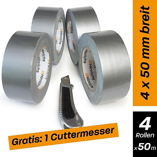 Hinrichs Klebeband 4 Rollen Panzerband silber günstig online kaufen