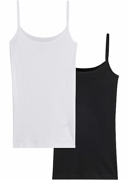 bonprix Spaghettitop "Spaghettiträger-Top aus reiner Baumwolle, 2er Pack" P günstig online kaufen