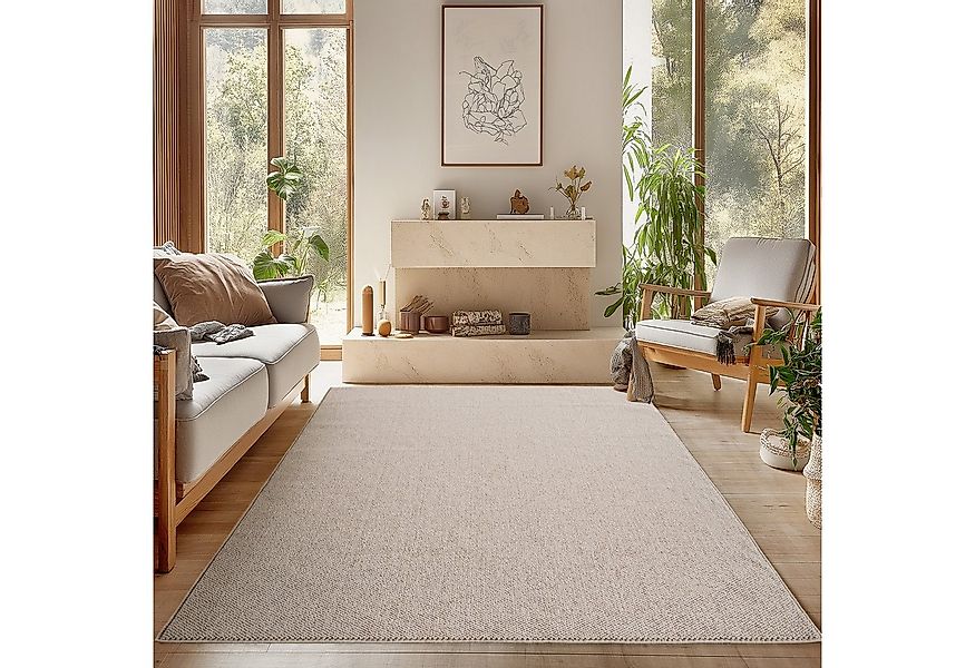 SIMPEX24 Designteppich Einfarbig Boucle Loop, Rechteckig, Höhe: 7 mm, Teppi günstig online kaufen