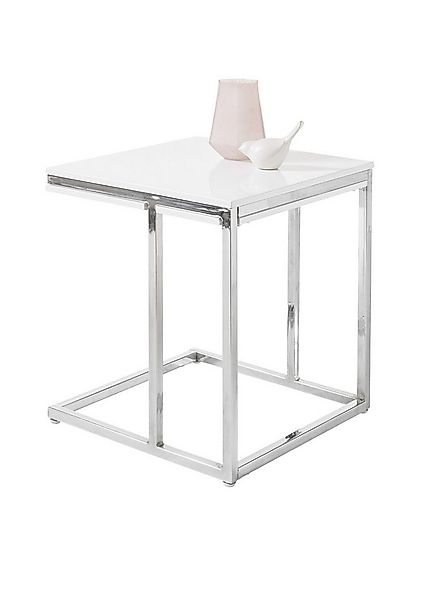 freiraum Beistelltisch Reno mini, in MDF weiß, Metall verchromt - 45x50x45c günstig online kaufen