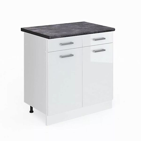 Vicco Unterschrank R-Line, Weiß Hochglanz/Weiß, 80 cm, AP Anthrazit günstig online kaufen