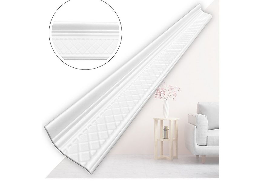 IKHEMalarka Deckenleiste Stuckleisten aus XPS Polystyrol – weiße Zierleiste günstig online kaufen