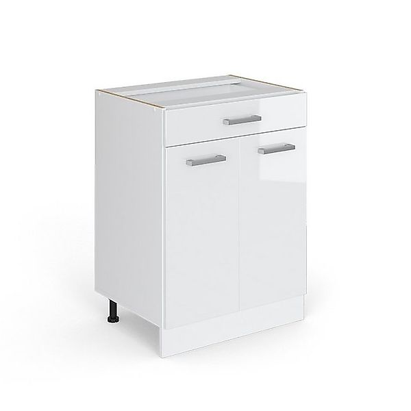 Vicco Küchenunterschrank R-Line Weiß Hochglanz/Weiß 60 cm mit Schublade ohn günstig online kaufen