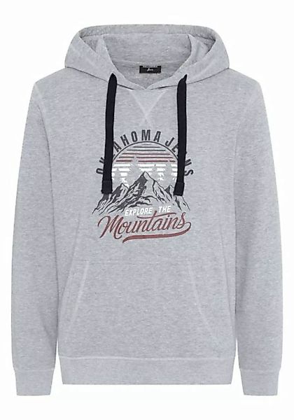 Oklahoma Jeans Kapuzensweatshirt mit Label- und Mountain-Print günstig online kaufen