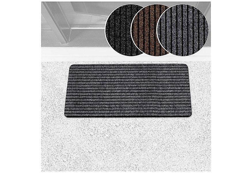 ANRO Fußmatte Türvorleger Schmutzfangmatte MiSCHA, eckig, Höhe: 8 mm, Robus günstig online kaufen