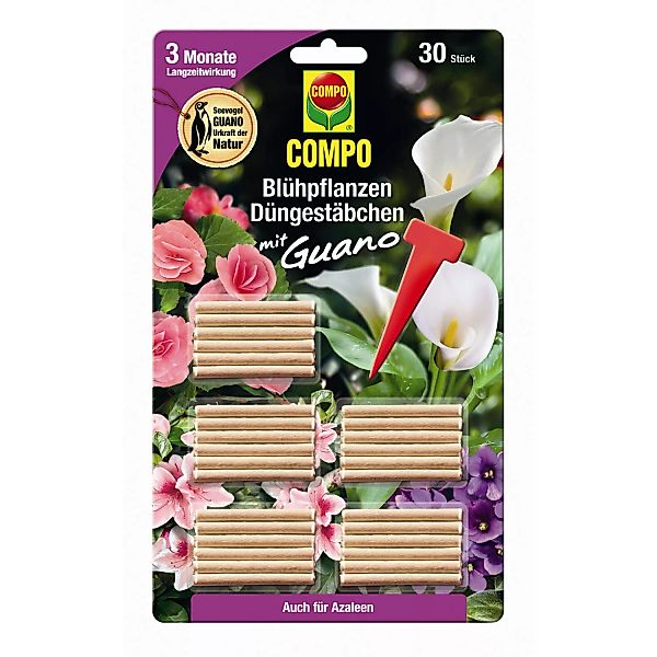 Compo Düngestäbchen für Blühpflanzen mit Guano 30 Stäbchen günstig online kaufen