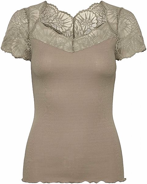rosemunde T-Shirt, elastischer Vintage-Spitzenbesatz, Kurzarm, gewellter Sa günstig online kaufen