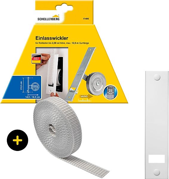 SCHELLENBERG Einlass-Gurtwickler Unterputz, inkl. Abdeckplatte weiß günstig online kaufen