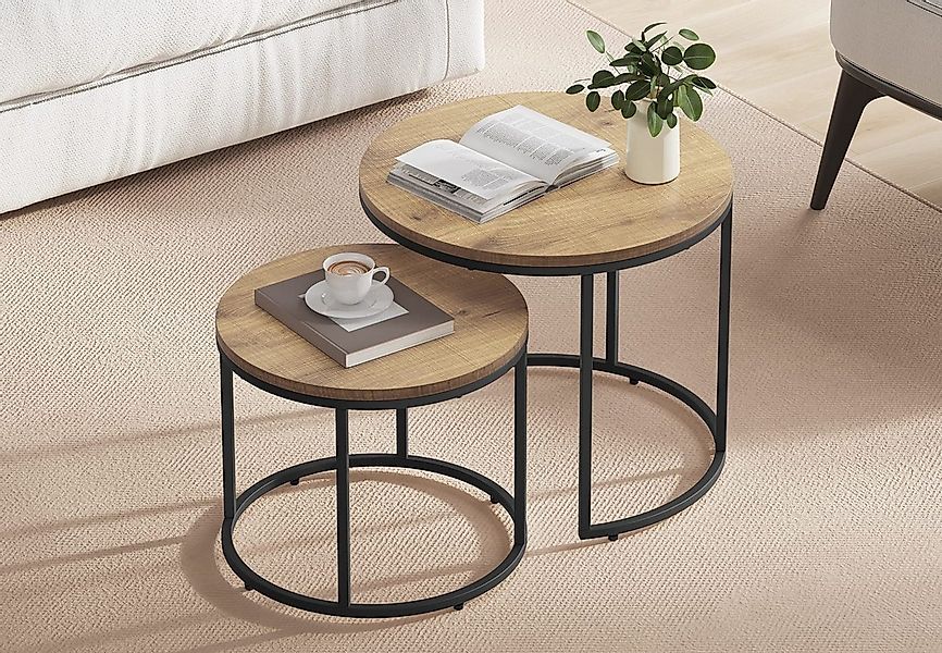 Home Collective Couchtisch 2er Set Beistelltisch Loft Design 2in1 Verschach günstig online kaufen