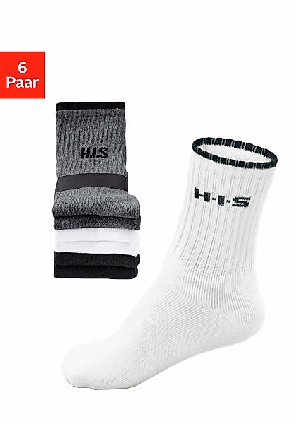 H.I.S Sportsocken Packung, 6 Paar tlg. mit Frottee & verstärkten Belastungs günstig online kaufen