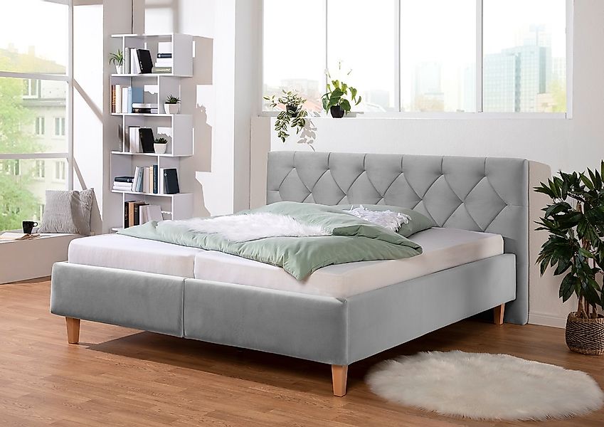 Home affaire Polsterbett "Sunley 100", Kreuzsteppung, Kopfteilhöhe 102 cm, günstig online kaufen